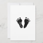 Neutrale Minimalistische Footprints von Babydusche Einladung (Rückseite)