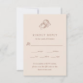 Neutrale Minimalistische Hufeisenhochzeit | QR-Cod RSVP Karte (Vorderseite)