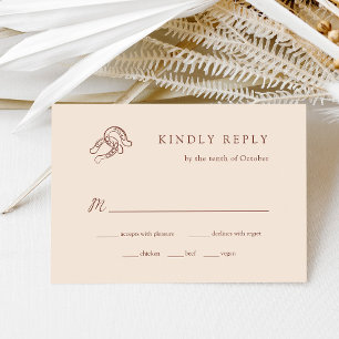 Neutrale Minimalistische Hufeisenhochzeit Wahl RSVP Karte