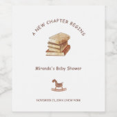 Neutrale Minimalistische neue Kapitel Buch Kinderd Weinetikett (Einzelnes Label)