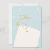 Neutrale Minimalistische Rentier-Winter-Kinderdusc Einladung (Rückseite)