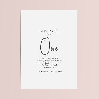 Neutrale Minimalistische Schrift für jedes Alter Einladung