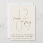 Neutrale Minimalistische Skriptnamen und Hochzeits Einladung (Vorderseite)