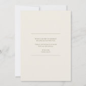Neutrale Minimalistische Skriptnamen und Hochzeits Einladung (Rückseite)