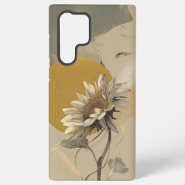 Neutrale minimalistische Sonnenblumenumrandung Samsung Galaxy Hülle