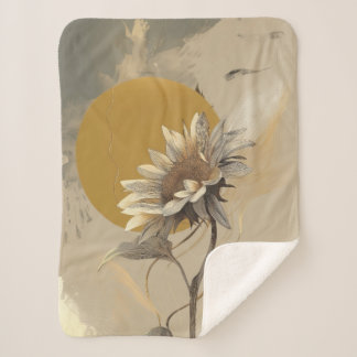 Neutrale minimalistische Sonnenblumenumrandung Sherpadecke