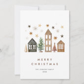 Neutrale Minimalistische Weihnachtskomposition Feiertagskarte (Vorderseite)