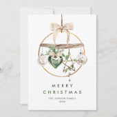 Neutrale Minimalistische Weihnachtskomposition Feiertagskarte (Vorderseite)