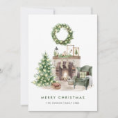 Neutrale Minimalistische Weihnachtskomposition Feiertagskarte (Vorderseite)