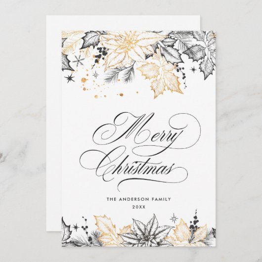 Neutrale Minimalistische Weihnachtskomposition Feiertagskarte (Vorne/Hinten)