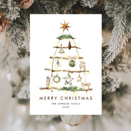 Neutrale Minimalistische Weihnachtskomposition Feiertagskarte