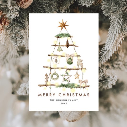 Neutrale Minimalistische Weihnachtskomposition Feiertagskarte