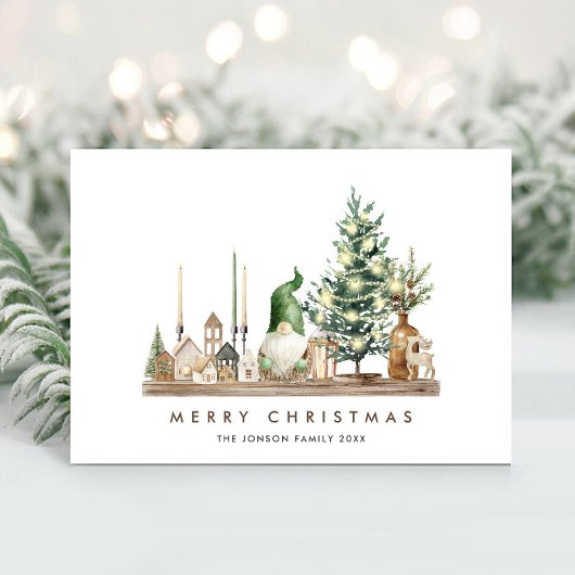 Neutrale Minimalistische Weihnachtskomposition Feiertagskarte