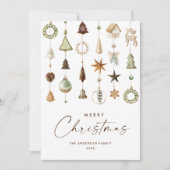 Neutrale Minimalistische Weihnachtskomposition Feiertagskarte (Vorderseite)