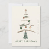 Neutrale Minimalistische Weihnachtskomposition Feiertagskarte (Vorderseite)