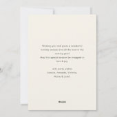 Neutrale Minimalistische Weihnachtskomposition Feiertagskarte (Rückseite)