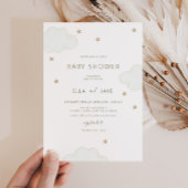 Neutrale Minimalistische Wolkendusche Einladung