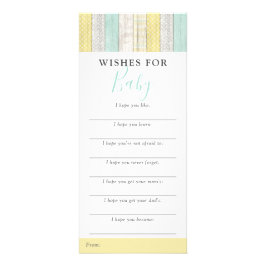 Neutrale Mintwünsche für Babyduschenspiele Werbekarte