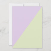 Neutrale Minze Lavendel geometrische Babydusche Einladung (Rückseite)