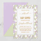 Neutrale Minze Lavendel geometrische Babydusche Einladung (Vorne/Hinten)