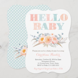 Neutrale Minzpfirsichdusche Einladung