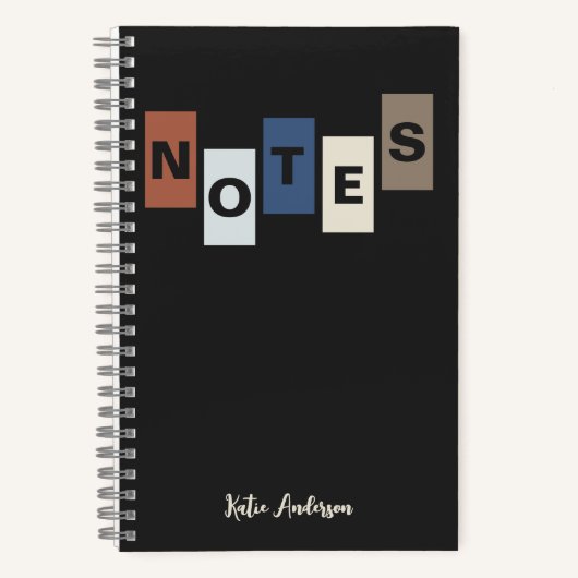 Neutrale Mit Monogramm Namensnotizen Notizblock (Vorderseite)