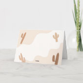 Neutrale moderne Babydusche Boho Cactus Dankeskarte (Rückseite)