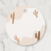 Neutrale moderne Babydusche Boho Cactus Geschenkanhänger (Rückseite)