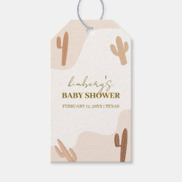 Neutrale moderne Babydusche Boho Cactus Geschenkanhänger