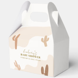 Neutrale moderne Babydusche Boho Cactus Geschenkschachtel