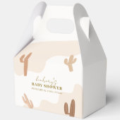 Neutrale moderne Babydusche Boho Cactus Geschenkschachtel (Rückseite)