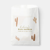 Neutrale moderne Babydusche Boho Cactus Geschenktütchen (Vorderseite)