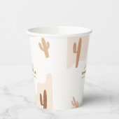 Neutrale moderne Babydusche Boho Cactus Pappbecher (Links)