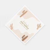 Neutrale moderne Babydusche Boho Cactus Serviette (Ecke)