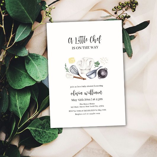 Neutrale moderne Babydusche für kleine Koch Einladung