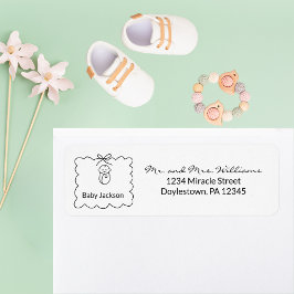 Neutrale moderne Babydusche-Rücksendeadresse