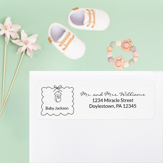 Neutrale moderne Babydusche-Rücksendeadresse