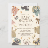 Neutrale moderne Babydusche von Boho Einladung (Vorderseite)