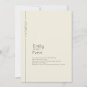 Neutrale moderne Minimalistische Hochzeit Einladung (Vorderseite)