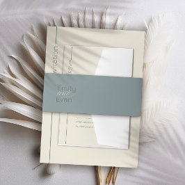Neutrale moderne Minimalistische Hochzeit Einladungsbanderole