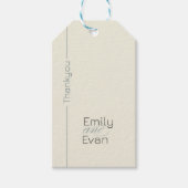 Neutrale moderne Minimalistische Hochzeit Geschenkanhänger (Vorderseite)