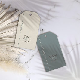 Neutrale moderne Minimalistische Hochzeit Geschenkanhänger