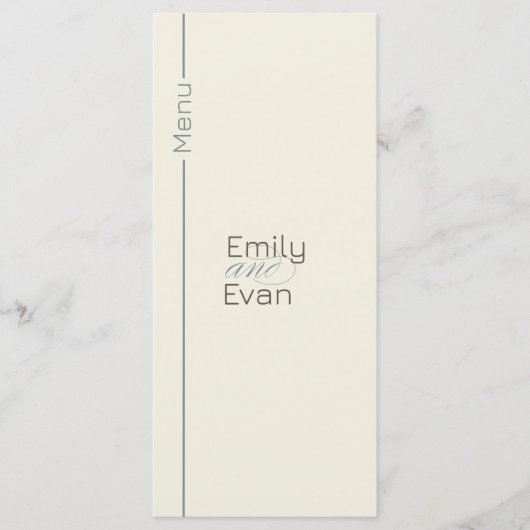 Neutrale moderne Minimalistische Hochzeit Menükarte (Vorderseite)