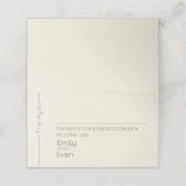 Neutrale moderne Minimalistische Hochzeit Platzkarte (Außenseite Aufgefaltet)