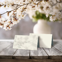 Neutrale moderne Minimalistische Hochzeit Platzkarte