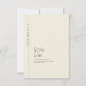 Neutrale, moderne Minimalistische Hochzeit rettet (Vorderseite)