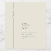 Neutrale moderne Minimalistische Hochzeit Weinetikett (Einzelnes Label)