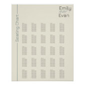 Neutrale moderne Minimalistische Hochzeitkarte Poster (Vorderseite)