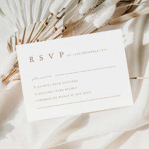 Neutrale moderne Minimalistische Hochzeitkarte RSVP Karte