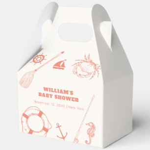 Neutrale moderne Nautical Fishing Boy Baby Shower Geschenkschachtel